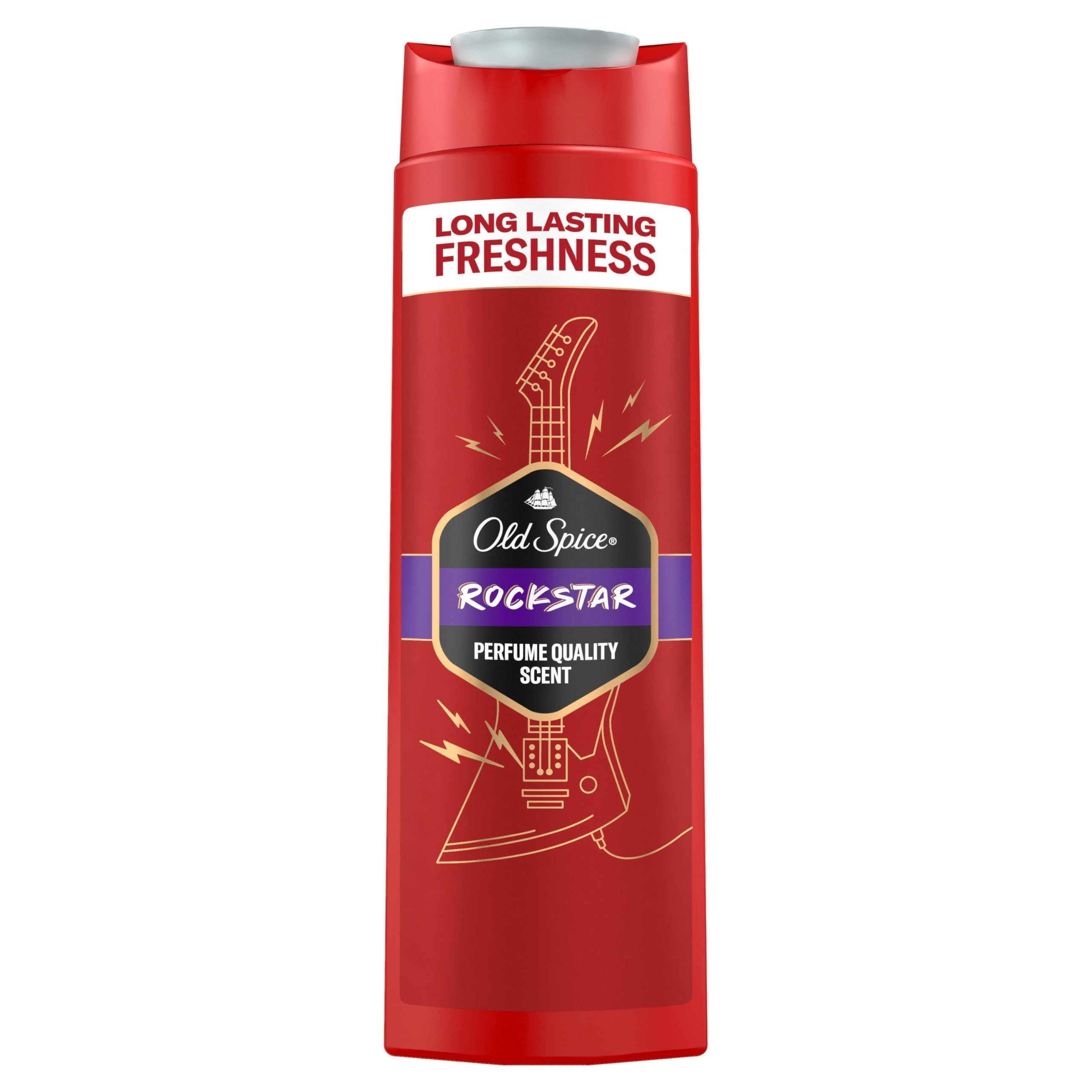 Old Spice Rockstar 3-in-1 Duschgel 400 ml für Haar, Gesicht & Körper – langanhaltende Frische & Parfumduft