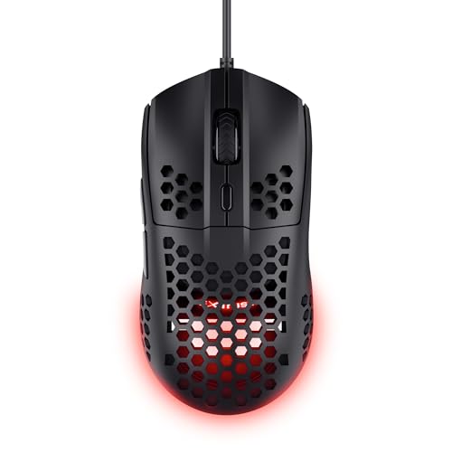 GXTrust Helox Gaming Maus USB, Ultraleicht 65g, Schwarz