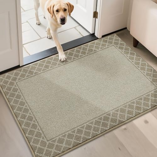 BEQHAUSE Schmutzfangmatte, rutschfest, Polyester, Beige, 80x120cm